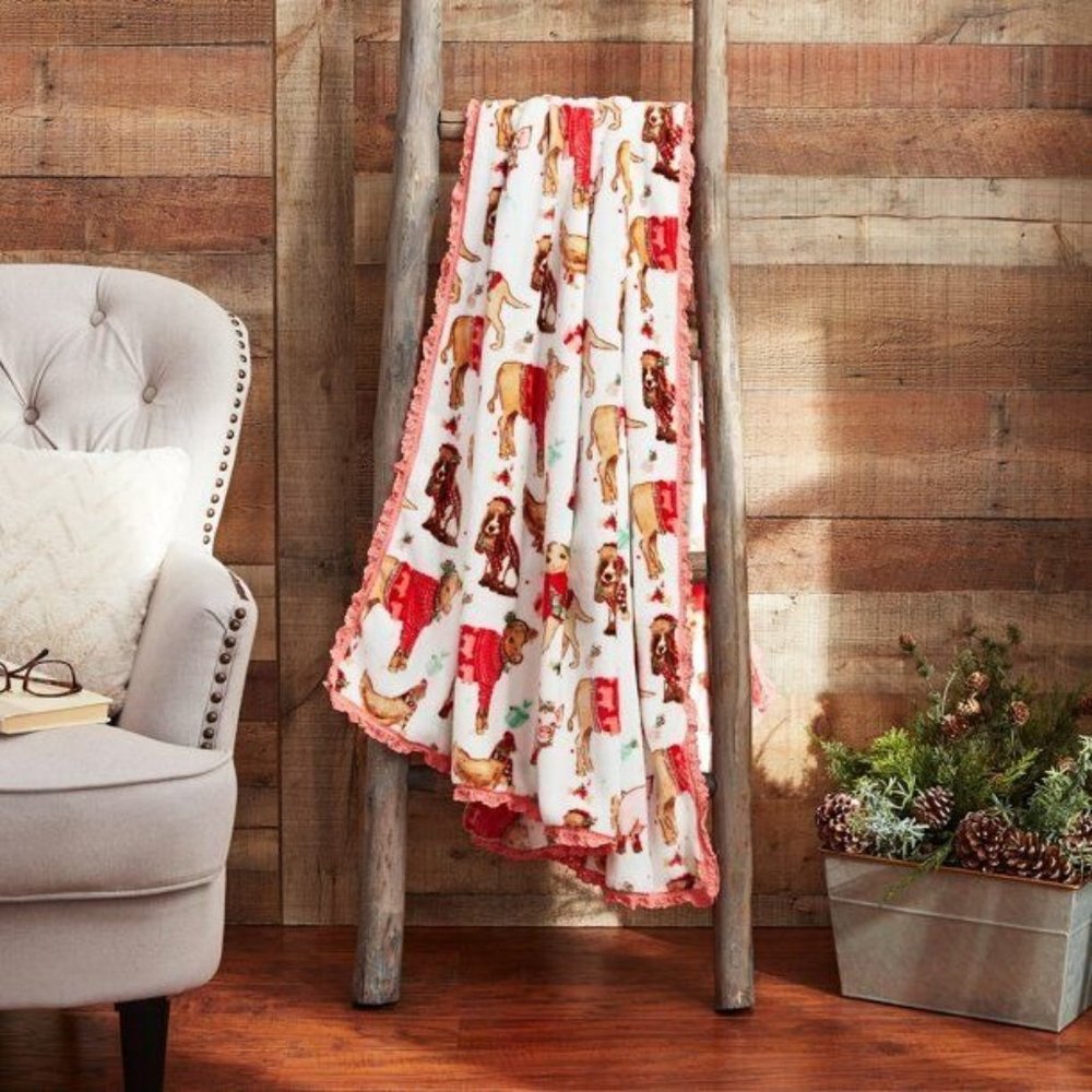 THE PIONEER WOMAN Velvet Plush Throw Blanky RANCH DANCE 50" x 72"